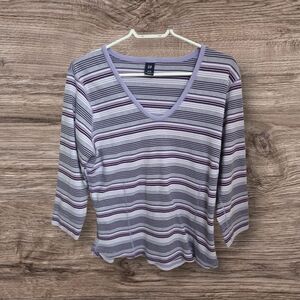 ⭐️GAP Purple Striped Top Size XL